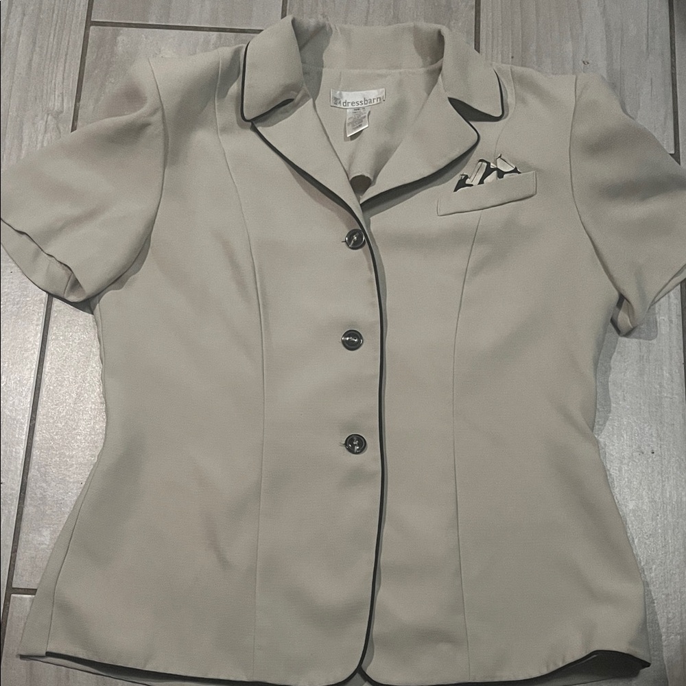 Dressbarn Light Gray Textured Blazer